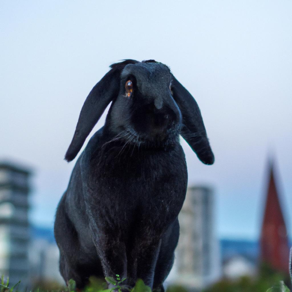 Pairing the urban landscape with the elegance of black rabbits