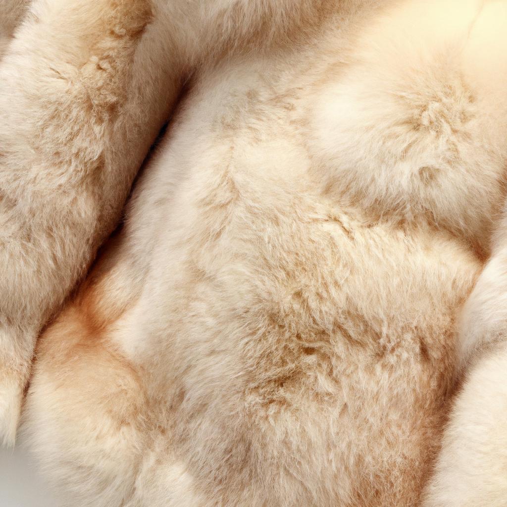 Experience the luxurious softness and intricate details of Dino Ricco's rabbit fur coat up close.