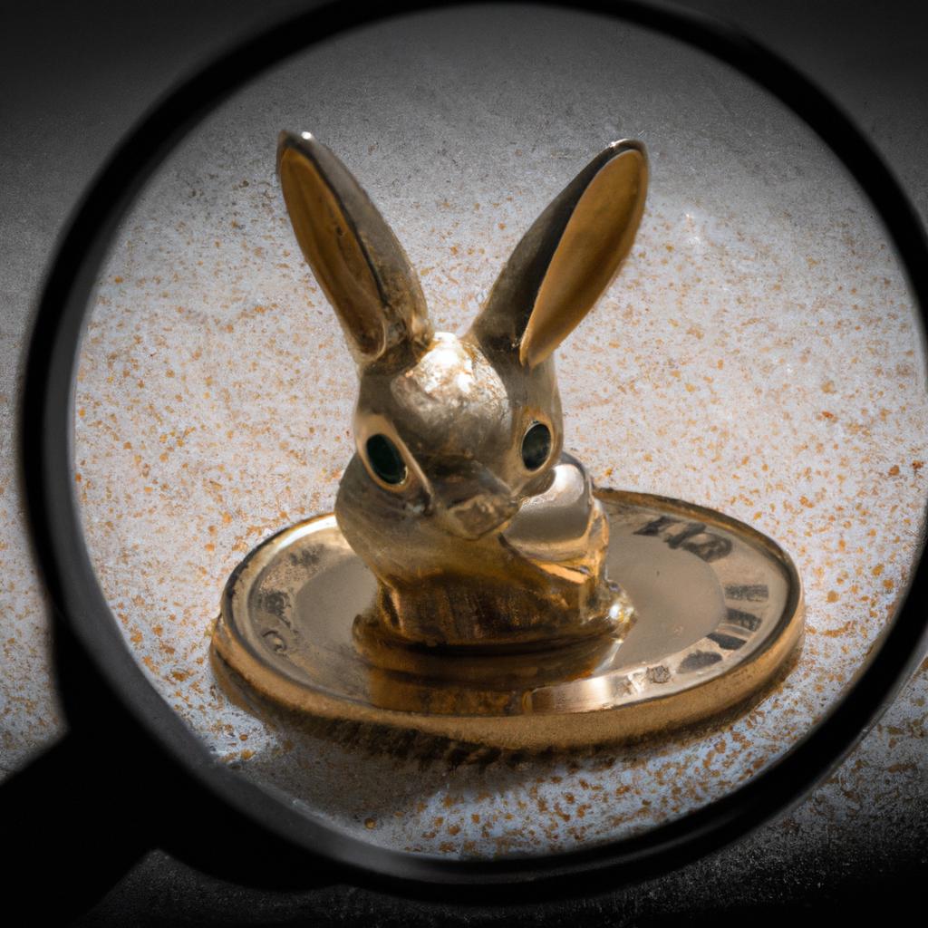 The Year of the Rabbit coin's intricate design elements and fine details.