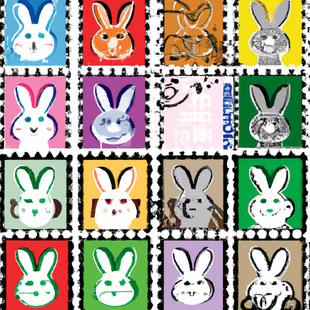 Discover the beauty and diversity of Year of the Rabbit stamps with this colorful collection. Each stamp tells a unique story and adds character to any collection.