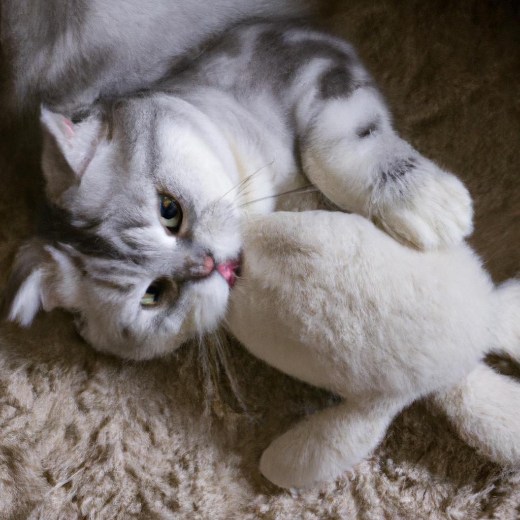 This rabbit fur cat toy is a great way to keep your cat entertained and healthy