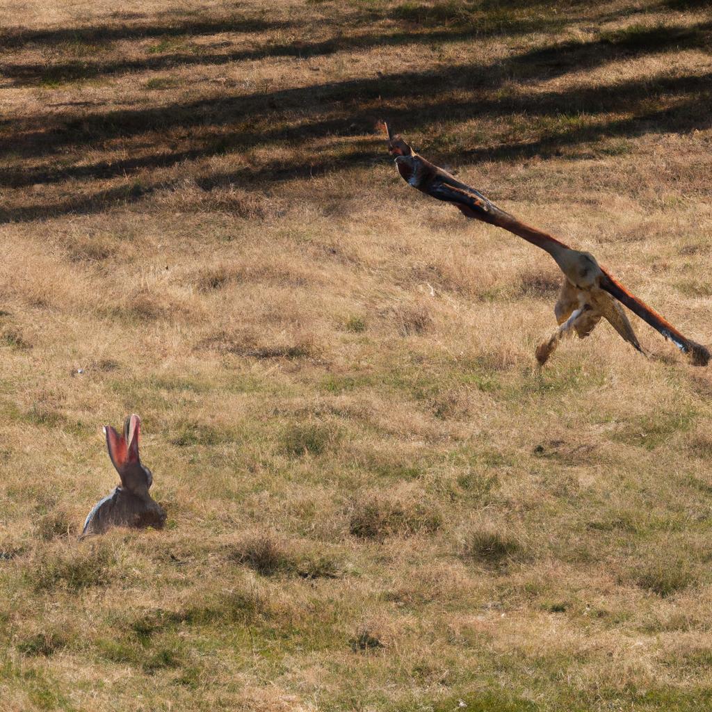 A predator-prey interaction in the food chain of a rabbit