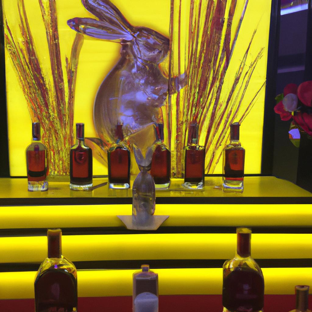 Experience the beauty and tradition of Chinese culture with this stunning Hennessy display.