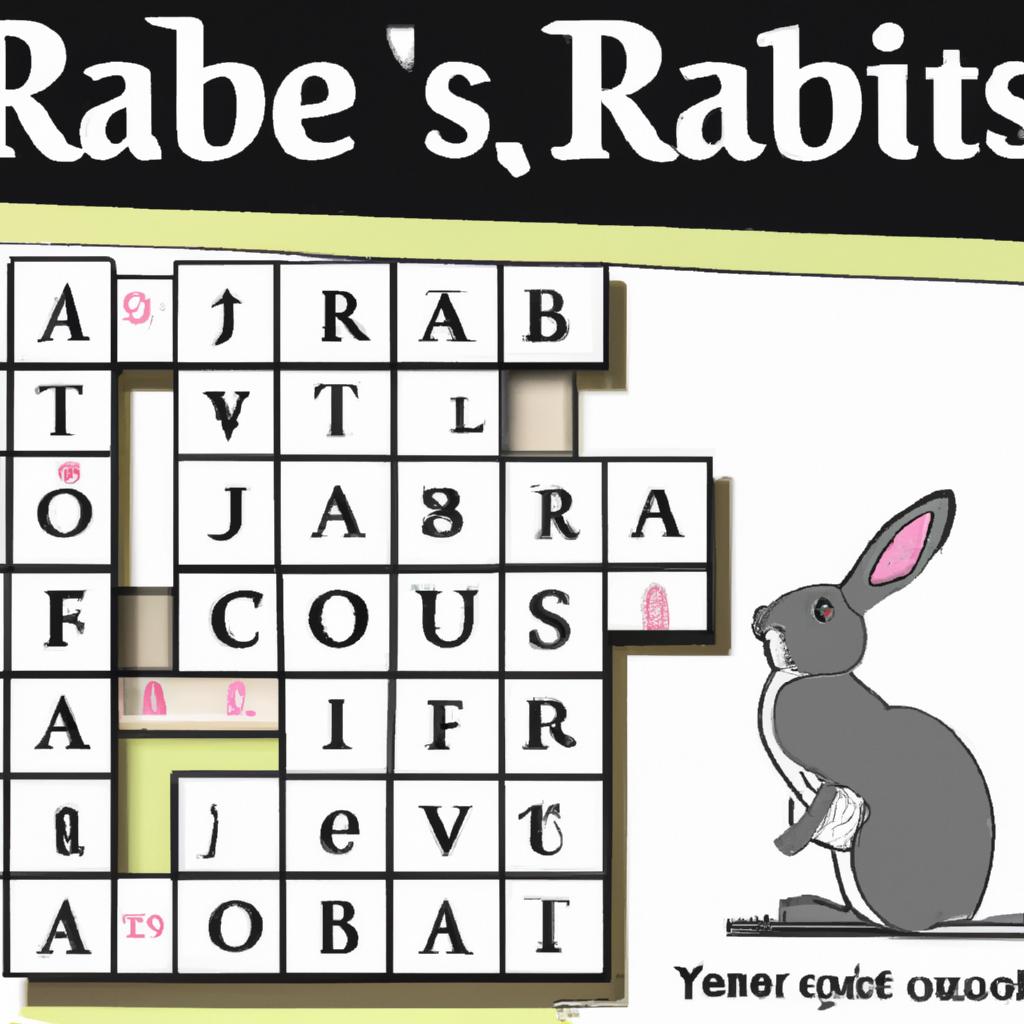 Test your knowledge on rabbit relatives with this challenging crossword puzzle featuring a hare and a jackrabbit DALL·E image