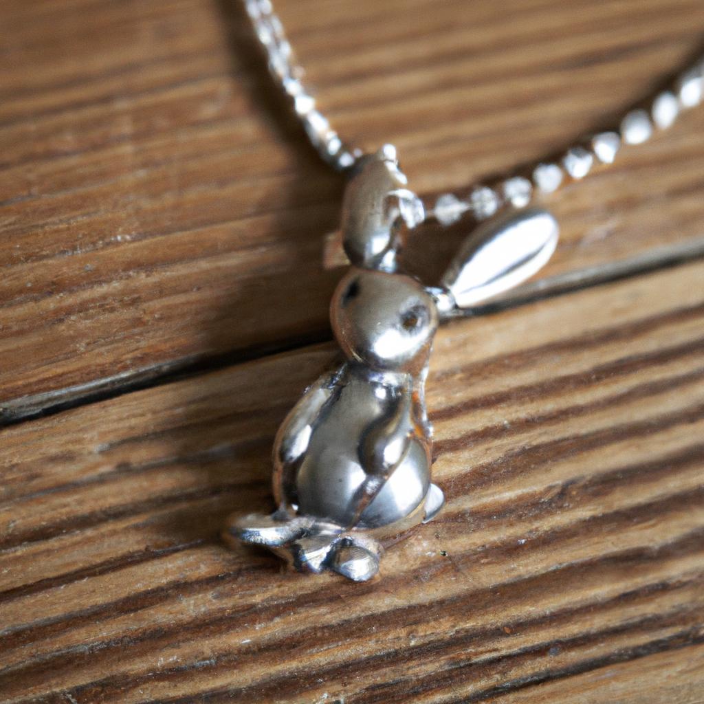 A beautiful silver and pearl rabbit necklace, a perfect gift for someone born in the Year of the Rabbit.