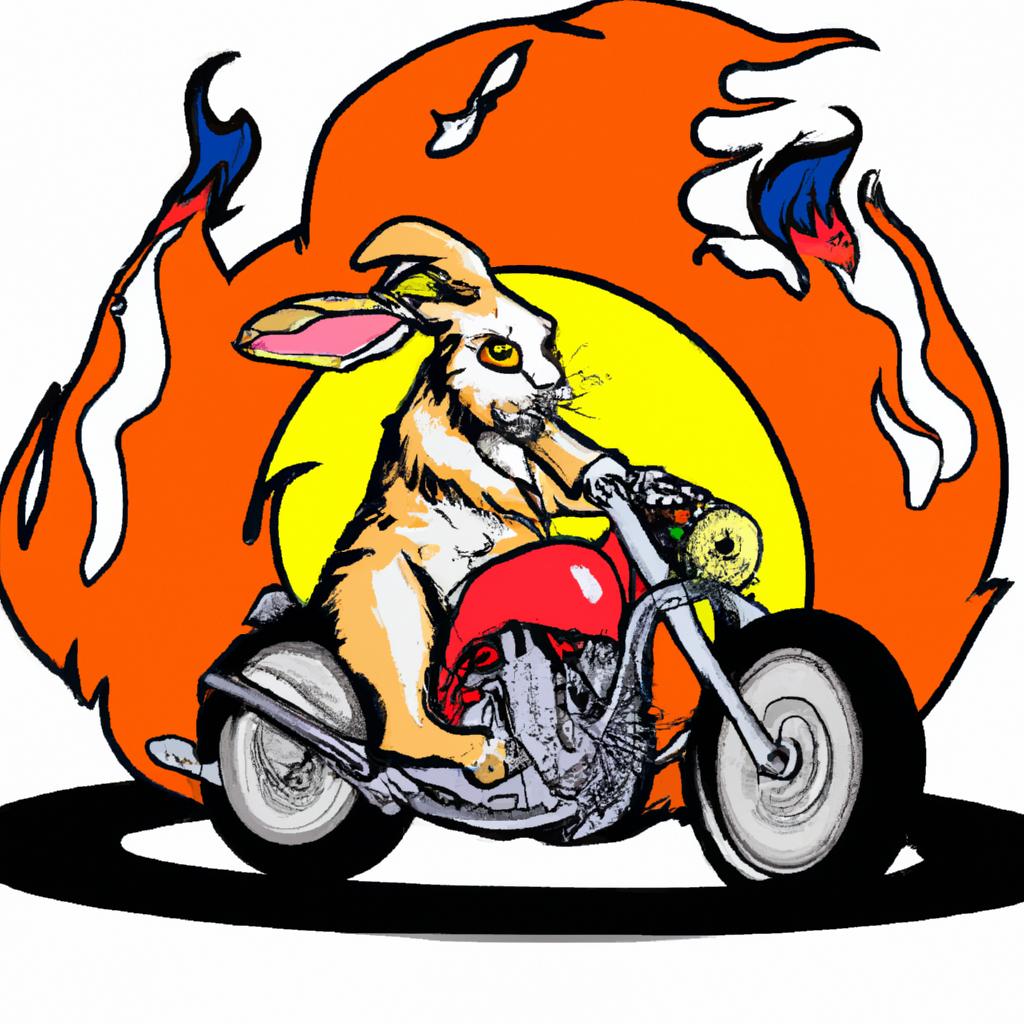 This brave rabbit is risking it all for the thrill of the ride at the Wild Rabbit Moto Show!